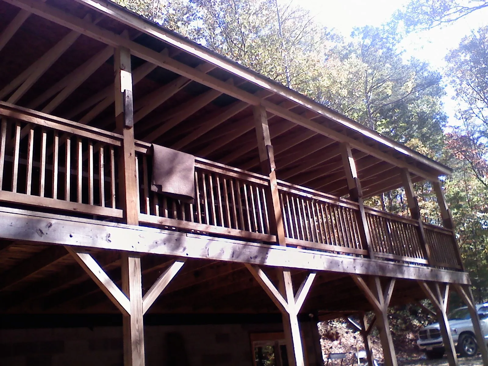 Timber framing under a new elevated porch and deck — Roof Leak Repair in Kimberton by Roofing Brothers